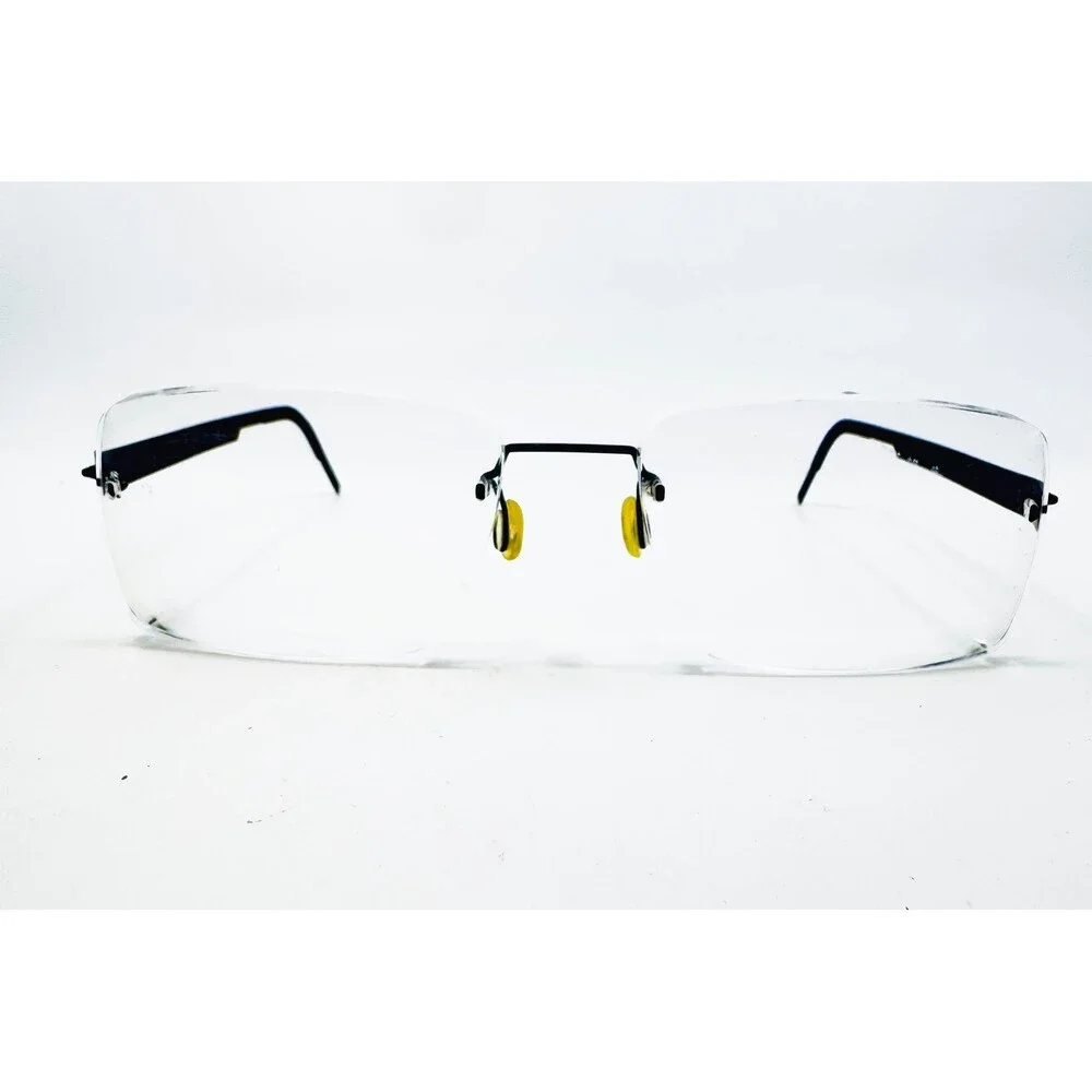 Lindberg Eyeglasses Mens Black Rimless Rectangle Frames 51-19-145